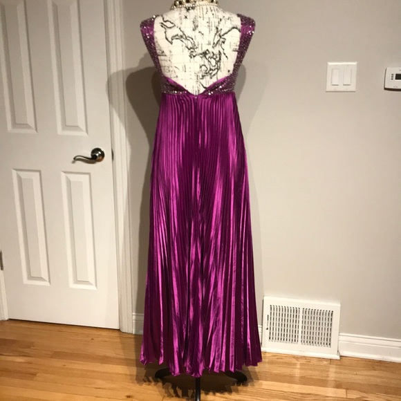 Embellish Coquette Colorful Bright Coastal Western Evening Formal Pleated Empire - Picture 4 of 8